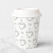 コーヒー豆&カップのコーヒークリーン黒&白 紙コップ (裏面)