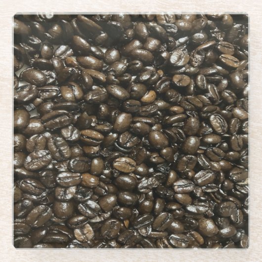 コーヒー豆 ガラスコースター (正面)