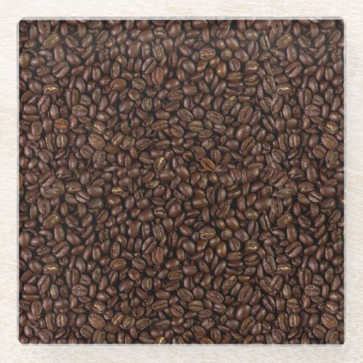 コーヒー豆 ガラスコースター (正面)