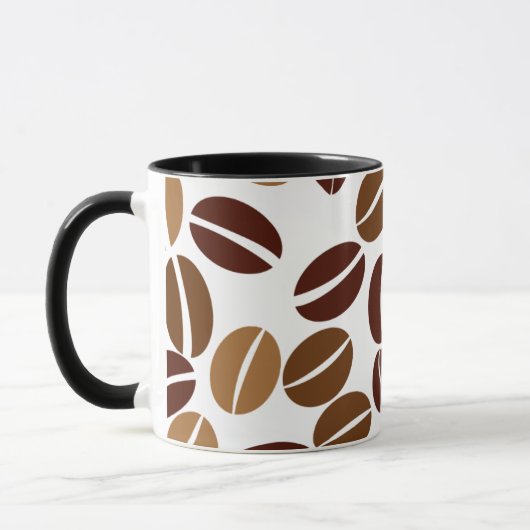 コーヒー豆-クラシックで白いマグ/黒いインテリア マグカップ (左)