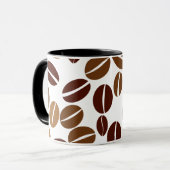 コーヒー豆-クラシックで白いマグ/黒いインテリア マグカップ (正面左)