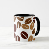 コーヒー豆-クラシックで白いマグ/黒いインテリア マグカップ (正面右)