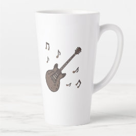 コーヒー豆-コーヒー-ギター-コーヒーアート-音楽- カフェラテマグ