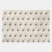 コーヒー豆 – コーヒー – ギター – コーヒーアート – 音楽 –  ラッピングペーパーシート (正面)