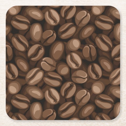 コーヒー豆 スクエアペーパーコースター (正面)