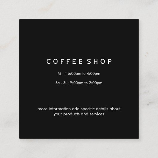 コーヒー豆 スクエア名刺 (裏面)