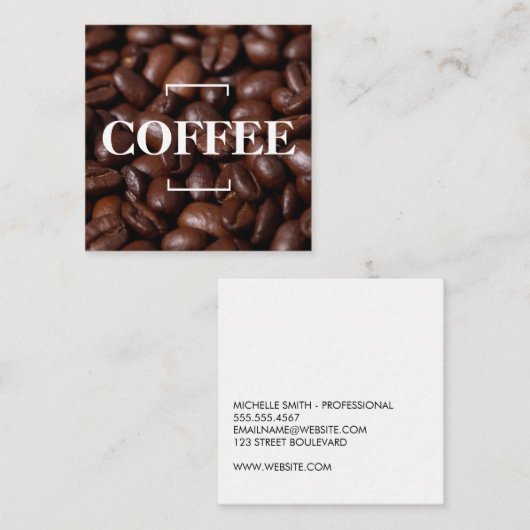 コーヒー豆 スクエア名刺 (正面/裏面)