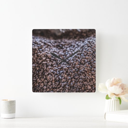 コーヒー豆 スクエア壁時計 (ホーム)