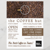 コーヒー豆、バリスタ、カフェ、コーヒーショップの広告 チラシ (正面)