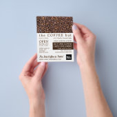 コーヒー豆、バリスタ、カフェ、コーヒー店広告 チラシ (手)