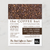 コーヒー豆、バリスタ、カフェ、コーヒー店広告 チラシ (正面)