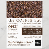 コーヒー豆、バリスタ、カフェ、コーヒー店広告 チラシ (正面)