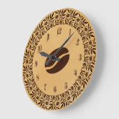 コーヒー豆 ラージ壁時計 (傾斜)