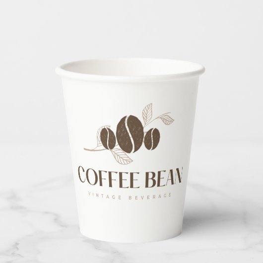 コーヒー豆 ヴィンテージ飲料 紙コップ (正面)
