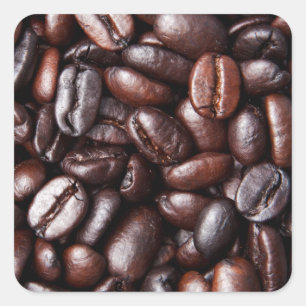 コーヒー豆 – 全体の光と暗いロースト スクエアシール