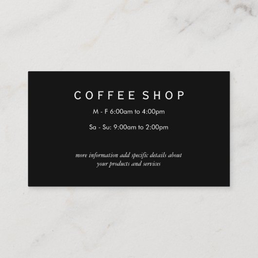 コーヒー豆 名刺 (裏面)