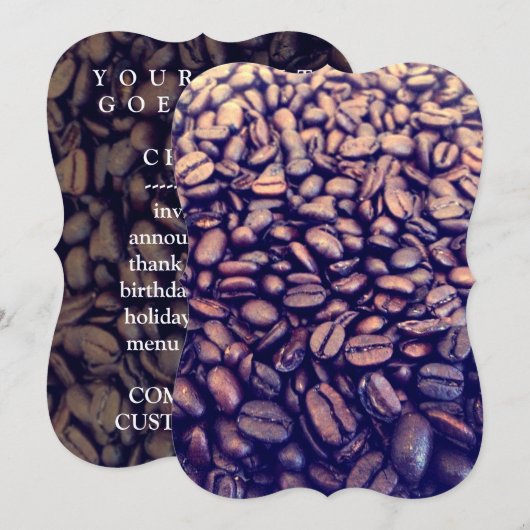 コーヒー豆 招待状 (正面/裏面)
