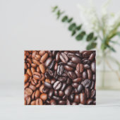 コーヒー豆-焼ける全ライトおよび暗闇 ポストカード (スタンド正面)