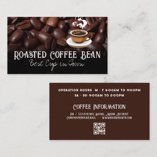 コーヒー豆 | Hot Cup of Coffee 名刺 (正面/裏面)