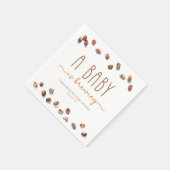 コーヒー豆Aベビーが赤ちゃんシャワーを醸造している スタンダードカクテルナプキン (角)