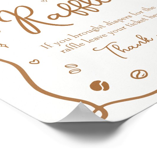 コーヒー赤ちゃんシャワーおむつラッフル ポスター (角)