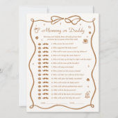 コーヒー赤ちゃんシャワー推測誰のゲームカード 招待状 (正面)