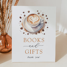 コーヒー赤ちゃんシャワー本とギフトサイン 台座サイン