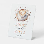コーヒー赤ちゃんシャワー本とギフトサイン 台座サイン (正面)