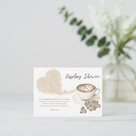 コーヒー赤ちゃんシャワー表示シャワー エンクロージャーカード (スタンド正面)