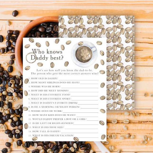 コーヒー赤ちゃんシャワー – ゲーム誰がパパを知っ最高のている (クリエイターアップロード済み)