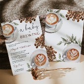 コーヒー赤ちゃんシャワー – ベビーは醸造 招待状