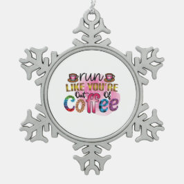コーヒー走からのあなたはのようなコーヒーアート スノーフレークピューターオーナメント