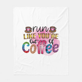 コーヒー走からのあなたはのようなコーヒーアート フリースブランケット