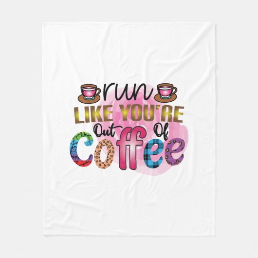 コーヒー走からのあなたはのようなコーヒーアート フリースブランケット (正面)