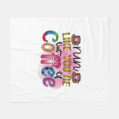 コーヒー走からのあなたはのようなコーヒーアート フリースブランケット (正面(横))