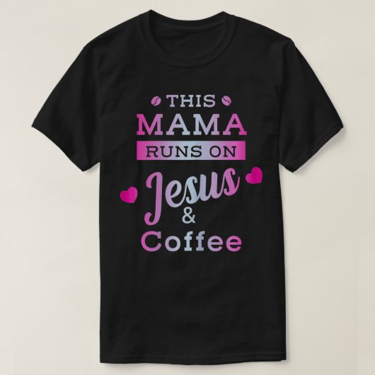 コーヒー走とイエスママのママデザインの女性 Tシャツ (デザイン正面)