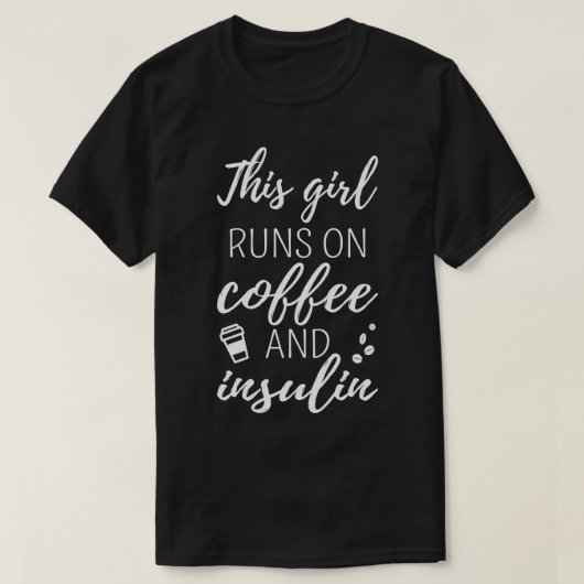 コーヒー走とインスリンの女の子 Tシャツ (デザイン正面)