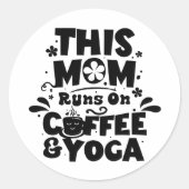 コーヒー走とヨガブラックのザはっきりしたマ ラウンドシール (正面)