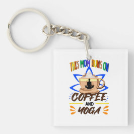 コーヒー走とヨーガのママ キーホルダー