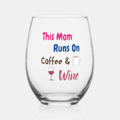 コーヒー走とワインの母親 ステムなしワイングラス (正面)