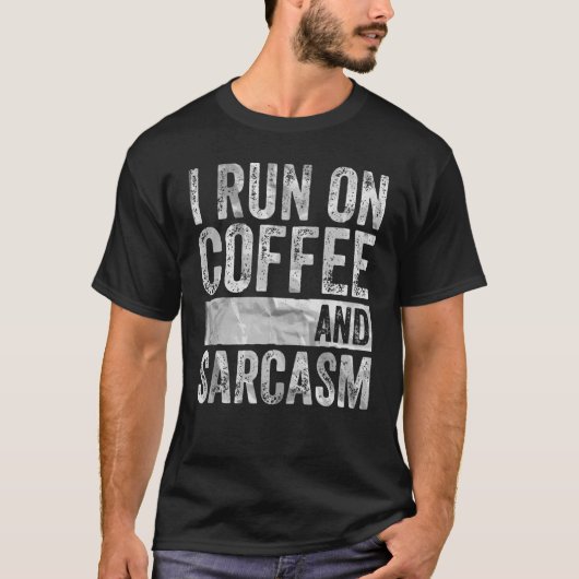 コーヒー走と皮肉を飲む Tシャツ (正面)