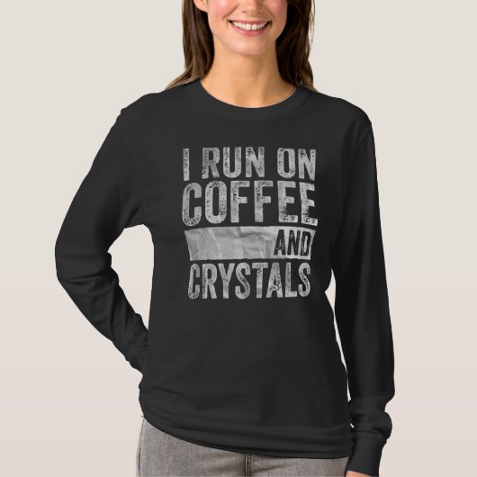 コーヒー走と結晶の上のコーヒー Tシャツ (正面)