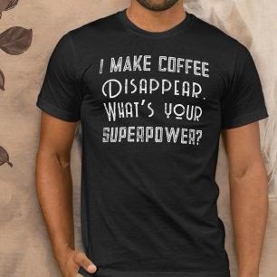 コーヒー超力おもしろい引用文カスタムタイポグラフィ Tシャツ