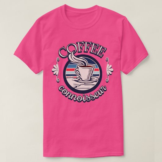 コーヒー通カッコいい信者ブルーコーヒーデザイン Tシャツ (デザイン正面)