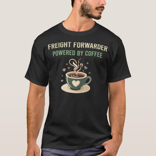 コーヒー運送取扱業者が動力を持つ Tシャツ (正面)