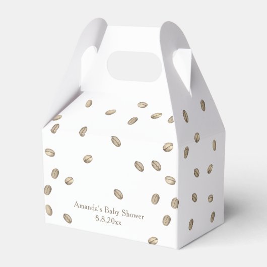 コーヒー醸造と弓ベビーシャワー フェイバーボックス (裏面サイド)