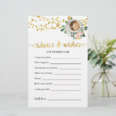 コーヒー醸造ブライダルシャワーアドバイスカード (スタンド正面)