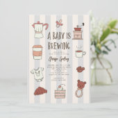 コーヒー醸造ブルーベビーシャワー招待状 招待状 (スタンド正面)