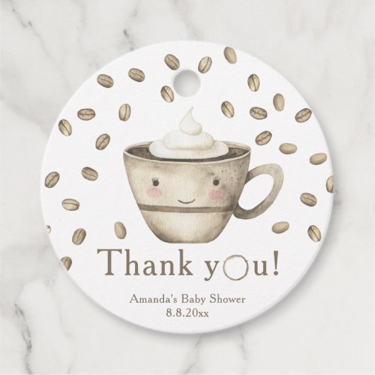 コーヒー醸造ベビーシャワーありがとう フェイバータグ (正面)
