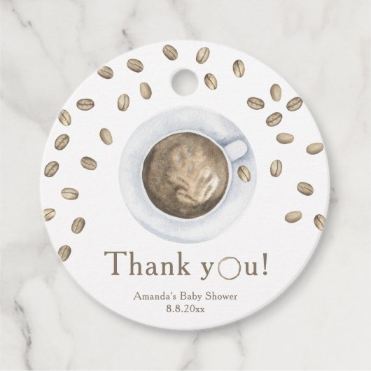 コーヒー醸造ベビーシャワーありがとう フェイバータグ (正面)